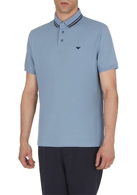 Jacquard logo jersey polo shirt EMPORIO ARMANI | polo shirts | 3R1F67 1JCYZ0753